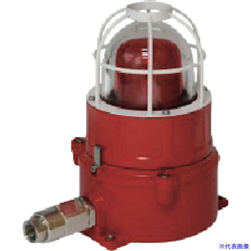 ■島田 防爆型LED警告灯(点滅)AC100〜240V 赤色 防塵防水IP54 IECWM2FR(3691126)[法...