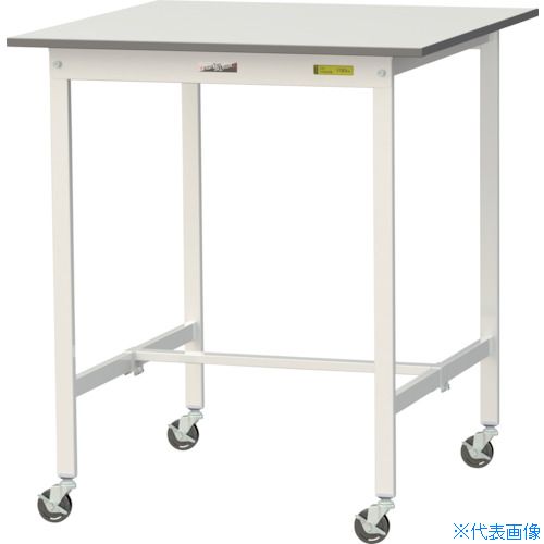 オレンジブック トラスコ中山　TRUSCOヤマテック 軽量作業台 ワークテーブル150シリーズ 移動式 低圧メラミン天板 W900×D900×H1035mm シルキーホワイト 〔品番:SUPHC990WW〕[ 注番:3692291]特長●キャスター付きで移動が簡単に行える低圧メラミン天板の作業台です。●天板はエンボス加工を施したRoHS2対応低圧メラミン化粧板を採用！光の反射を抑え、表面硬度が高く耐摩耗性に優れているため、検品や入出荷作業などの軽作業に適しています。●少し高めの立ち作業用としておすすめの作業台です。●キャスター付の為、レイアウト変更や作業場所の移動が簡単に行えます。4輪自在のキャスターで小回り抜群です。●足元のツナギ（カンヌキ）は前後方向の自由な位置に取付けできます。奥側に取付けすると足元の空間を広々使えます。●独自構造により少ないボルトで組立しやすく、かつ横揺れを防止します。用途●オフィス、工場、物流センター、店舗、物流現場での梱包、検品、組立作業など軽作業全般、各種作業用テーブルとして。●電子機器、半導体・電子部品、精密部品の組立・検査用台として。●レイアウト変更の多い工場や倉庫、製造ライン等の軽作業用に。仕様●天板材質：低圧メラミン化粧板●間口(mm)：900●奥行(mm)：900●高さ(mm)：1035●均等荷重(kg)：128(自重含む)●天板色：シルキーホワイト●天板エッジ色：グレー●キャスター：75φゴムキャスター（自在ストッパー付き4個）総耐荷重(kg/台)：自重含む128仕様2●脚部カラー：シルキーホワイト●キャスター取付ねじサイズ：M12×P1.75材質/仕上●本体：スチール（粉体塗装）●キャスター金具：スチール●車輪：ゴムセット内容/付属品注意●物を載せたままの移動は、落下の恐れがあり危険です。●脚部にスリット穴がありませんのでオプション品の中間棚板は取り付けられません。●天板間口600mm及び天板奥行450mmにはオプション品のキャビネットは取り付けできません。●天板奥行450mmにはオプション品のワイド引き出しは取り付けできません。●天板奥行450mmにはオプション半面棚板の2枚取り付けはできません。原産国（名称）日本JANコード4573581479863本体質量27.4kgオレンジブック トラスコ中山　TRUSCOヤマテック 軽量作業台 ワークテーブル150シリーズ 移動式 低圧メラミン天板 W900×D900×H1035mm シルキーホワイト 〔品番:SUPHC990WW〕[注番:3692291][本体質量：27.4kg]《包装時基本サイズ：930×920×32》〔包装時質量：12kg〕分類》物流・保管用品》作業台》一般作業台☆納期情報：メーカー直送品（送料元払い）【法人限定＝会社名ご記入お願い致します。】 ※北海道・沖縄・離島は運賃別途商品も含む