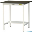 ■ヤマテック LABシリーズ実験用ラボテーブル 固定式 半面棚板付 指紋レスメラミン天板 W900×D750×H950 ブラウン/シルキーホワイト SLMH97...
