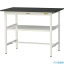 ■ヤマテック LABシリーズ実験用ラボテーブル 固定式 中間棚付 ケミテクト天板 W1200×D750×H950 ブラック/シルキーホワイト SLKH1275F...