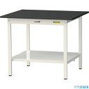 ■ヤマテック LABシリーズ実験用ラボテーブル 固定式 全面棚板付 ケミテクト天板 W900×D750×H740 ブラック/シルキーホワイト SLK975TTB...