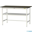 ■ヤマテック LABシリーズ実験用ラボテーブル 固定式 中間棚付 指紋レスメラミン天板 W1500×D750×H950 ブラウン/シルキーホワイト SLMH15...