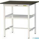■ヤマテック LABシリーズ実験用ラボテーブル 固定式 中間棚付 指紋レスメラミン天板 W900×D750×H950 ブラウン/シルキーホワイト SLMH975...