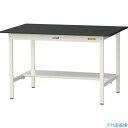■ヤマテック LABシリーズ実験用ラボテーブル 固定式 半面棚板付 ケミテクト天板 W1200×D750×H740 ブラック/シルキーホワイト SLK1275T...