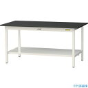 ■ヤマテック LABシリーズ実験用ラボテーブル 固定式 全面棚板付 ケミテクト天板 W1500×D750×H740 ブラック/シルキーホワイト SLK1575T...