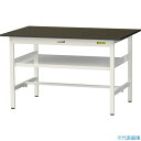 ■ヤマテック LABシリーズ実験用ラボテーブル 固定式 中間棚付 指紋レスメラミン天板 W1200×D750×H740 ブラウン/シルキーホワイト SLM127...