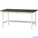 ■ヤマテック LABシリーズ実験用ラボテーブル 固定式 半面棚板付 指紋レスメラミン天板 W1500×D750×H740 ブラウン/シルキーホワイト SLM15...