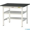 ■ヤマテック LABシリーズ実験用ラボテーブル 固定式 中間棚・半面棚板付 ケミテクト天板 W900×D750×H740 ブラック/シルキーホワイト SLK97...
