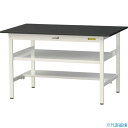 ■ヤマテック LABシリーズ実験用ラボテーブル 固定式 中間棚・半面棚板付 ケミテクト天板 W1200×D750×H740 ブラック/シルキーホワイト SLK1...