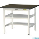 ■ヤマテック LABシリーズ実験用ラボテーブル 固定式 中間棚・半面棚板付 指紋レスメラミン天板 W900×D750×H740 ブラウン/シルキーホワイト SL...