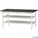 ■ヤマテック LABシリーズ実験用ラボテーブル 固定式 中間棚・全面棚板付 ケミテクト天板 W1500×D750×H740 ブラック/シルキーホワイト SLK1...