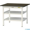 ■ヤマテック LABシリーズ実験用ラボテーブル 固定式 中間棚・全面棚板付 指紋レスメラミン天板 W900×D750×H740 ブラウン/シルキーホワイト SL...