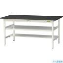 ■ヤマテック LABシリーズ実験用ラボテーブル 固定式 中間棚・半面棚板付 ケミテクト天板 W1500×D750×H740 ブラック/シルキーホワイト SLK1...