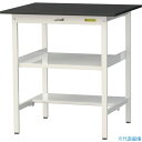■ヤマテック LABシリーズ実験用ラボテーブル 固定式 中間棚・半面棚板付 ケミテクト天板 W900×D750×H950 ブラック/シルキーホワイト SLKH9...