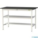 ■ヤマテック LABシリーズ実験用ラボテーブル 固定式 中間棚・半面棚板付 ケミテクト天板 W1500×D750×H950 ブラック/シルキーホワイト SLKH...