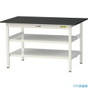 ■ヤマテック LABシリーズ実験用ラボテーブル 固定式 中間棚・全面棚板付 ケミテクト天板 W1200×D750×H740 ブラック/シルキーホワイト SLK1...