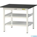 ■ヤマテック LABシリーズ実験用ラボテーブル 固定式 中間棚・全面棚板付 ケミテクト天板 W900×D750×H740 ブラック/シルキーホワイト SLK97...