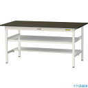 ■ヤマテック LABシリーズ実験用ラボテーブル 固定式 中間棚・半面棚板付 指紋レスメラミン天板 W1500×D750×H740 ブラウン/シルキーホワイト S...