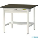 ■ヤマテック LABシリーズ実験用ラボテーブル 固定式 ワイド引き出し・半面棚板付 指紋レスメラミン天板 W900×D750×H740 ブラウン/シルキーホワイ...
