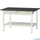 ■ヤマテック LABシリーズ実験用ラボテーブル 固定式 ワイド引き出し・全面棚板付 ケミテクト天板 W1200×D750×H740 ブラック/シルキーホワイト ...
