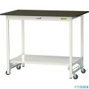 ■ヤマテック LABシリーズ実験用ラボテーブル ワンタッチ移動タイプ 全面棚板付 指紋レスメラミン天板 W1200×D750×H950 ブラウン/シルキーホワイ...