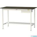 ■ヤマテック LABシリーズ実験用ラボテーブル 固定式 キャビネット・半面棚板付 指紋レスメラミン天板 W1500×D750×H950 ブラウン/シルキーホワイ...