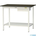 ■ヤマテック LABシリーズ実験用ラボテーブル 固定式 キャビネット・全面棚板付 指紋レスメラミン天板 W1200×D750×H950 ブラウン/シルキーホワイ...