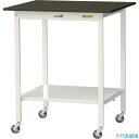 ■ヤマテック LABシリーズ実験用ラボテーブル 移動式 全面棚板付 指紋レスメラミン天板 W900×D750×H1035 ブラウン/シルキーホワイト SLMHC...