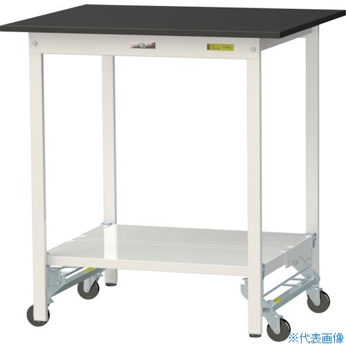 ■ヤマテック 実験用作業台 LABシリーズ実験用ラボテーブル ワンタッチ移動タイプ 全面棚板付 ケミテク..