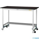 ■ヤマテック LABシリーズ実験用ラボテーブル ワンタッチ移動タイプ 半面棚板付 指紋レスメラミン天板 W1500×D750×H950 ブラウン/シルキーホワイ...