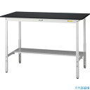 ■ヤマテック LABシリーズ実験用ラボテーブル 高さ調整タイプ 半面棚板付 ケミテクト天板 W1500×D750×H900〜1200 ブラック/シルキーホワイト...