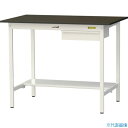 ■ヤマテック LABシリーズ実験用ラボテーブル 固定式 キャビネット・半面棚板付 指紋レスメラミン天板 W1200×D750×H950 ブラウン/シルキーホワイ...