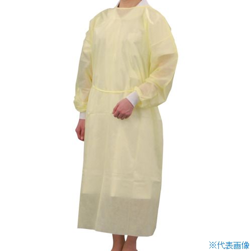 ■竹虎 フェルラックNo.40(アイソレーションガウンフリー) イエロー 10枚×10袋 076522(3695837)