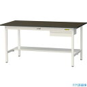 ■ヤマテック LABシリーズ実験用ラボテーブル 固定式 キャビネット・半面棚板付 指紋レスメラミン天板 W1500×D750×H740 ブラウン/シルキーホワイ...