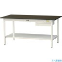 ■ヤマテック LABシリーズ実験用ラボテーブル 固定式 キャビネット・全面棚板付 指紋レスメラミン天板 W1500×D750×H740 ブラウン/シルキーホワイ...