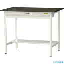 ■ヤマテック LABシリーズ実験用ラボテーブル 固定式 ワイド引き出し・半面棚板付 指紋レスメラミン天板 W1200×D750×H950 ブラウン/シルキーホワ...