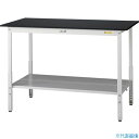 ■ヤマテック LABシリーズ実験用ラボテーブル 高さ調整タイプ 全面棚板付 ケミテクト天板 W1500×D750×H900〜1200 ブラック/シルキーホワイト...