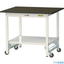 ■ヤマテック LABシリーズ実験用ラボテーブル ワンタッチ移動タイプ 全面棚板付 指紋レスメラミン天板 W900×D750×H740 ブラウン/シルキーホワイト...