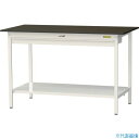 ■ヤマテック LABシリーズ実験用ラボテーブル 固定式 ワイド引き出し・全面棚板付 指紋レスメラミン天板 W1500×D750×H950 ブラウン/シルキーホワ...