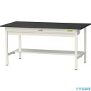 ■ヤマテック LABシリーズ実験用ラボテーブル 固定式 ワイド引き出し・半面棚板付 ケミテクト天板 W1500×D750×H740 ブラック/シルキーホワイト ...