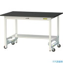 ■ヤマテック LABシリーズ実験用ラボテーブル ワンタッチ移動タイプ 半面棚板付 ケミテクト天板 W1200×D750×H740 ブラック/シルキーホワイト S...