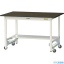 ■ヤマテック LABシリーズ実験用ラボテーブル ワンタッチ移動タイプ 半面棚板付 指紋レスメラミン天板 W1200×D750×H740 ブラウン/シルキーホワイ...