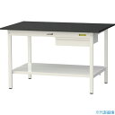 ■ヤマテック LABシリーズ実験用ラボテーブル 固定式 キャビネット・全面棚板付 ケミテクト天板 W1200×D750×H740 ブラック/シルキーホワイト S...