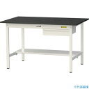 ■ヤマテック LABシリーズ実験用ラボテーブル 固定式 キャビネット・半面棚板付 ケミテクト天板 W1200×D750×H740 ブラック/シルキーホワイト S...