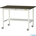 ■ヤマテック LABシリーズ実験用ラボテーブル 移動式 半面棚板付 指紋レスメラミン天板 W1200×D750×H825 ブラウン/シルキーホワイト SLMC1...