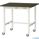 ■ヤマテック LABシリーズ実験用ラボテーブル 移動式 指紋レスメラミン天板 W900×D750×H825 ブラウン/シルキーホワイト SLMC975BRW(3...