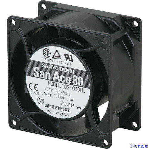■SanAce ACファン(80×42mm AC100V センサ無) 109040UL(3698302)[送料別途お見積り][法人限定][掲外取寄]