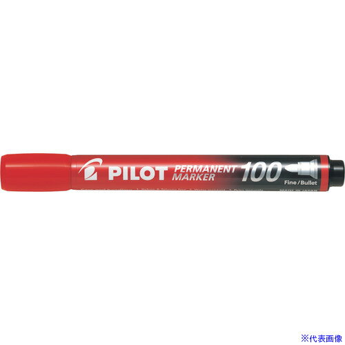 ■PILOT 油性マーカー パーマネントマーカー100 レッド 中字丸芯 MPM10FR(3701369)