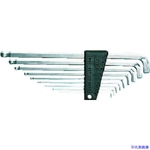 ■KTC ボールポイントL型ロング六角棒レンチセット首下ショートタイプ[9本組] HLDS2509(3735460)