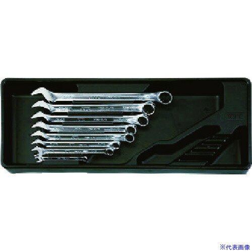 ■KTC コンビネーションスパナセット コンビネーションレンチセット(8本組) インチ 12角 樹脂成形トレイ付き TMS208B(3738841)